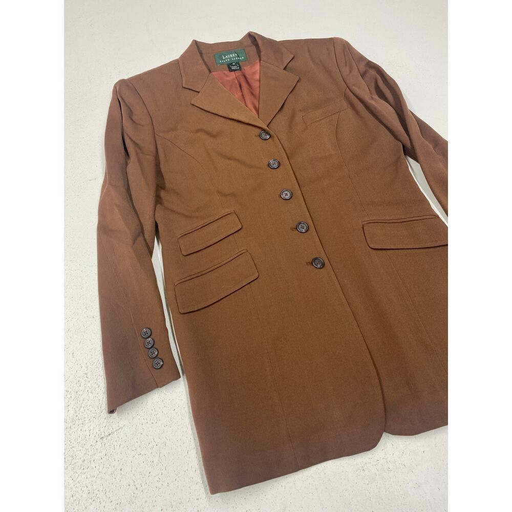 VTG Lauren Ralph Lauren equestrian 2-piece wool pleated jacket pants suit 12 - Picture 3 of 9